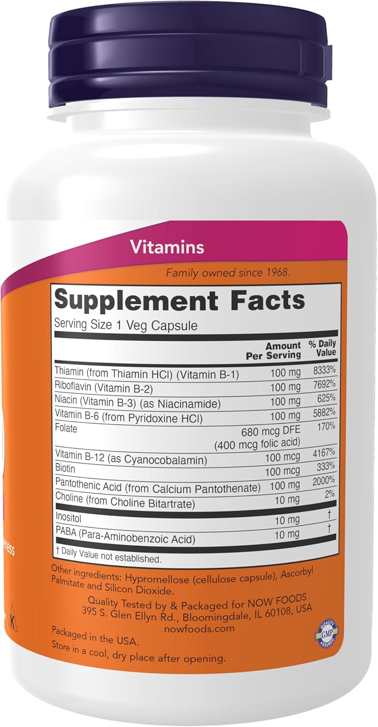 Now Foods Vitamin B-100 Capsules, 100-Count - Image 2