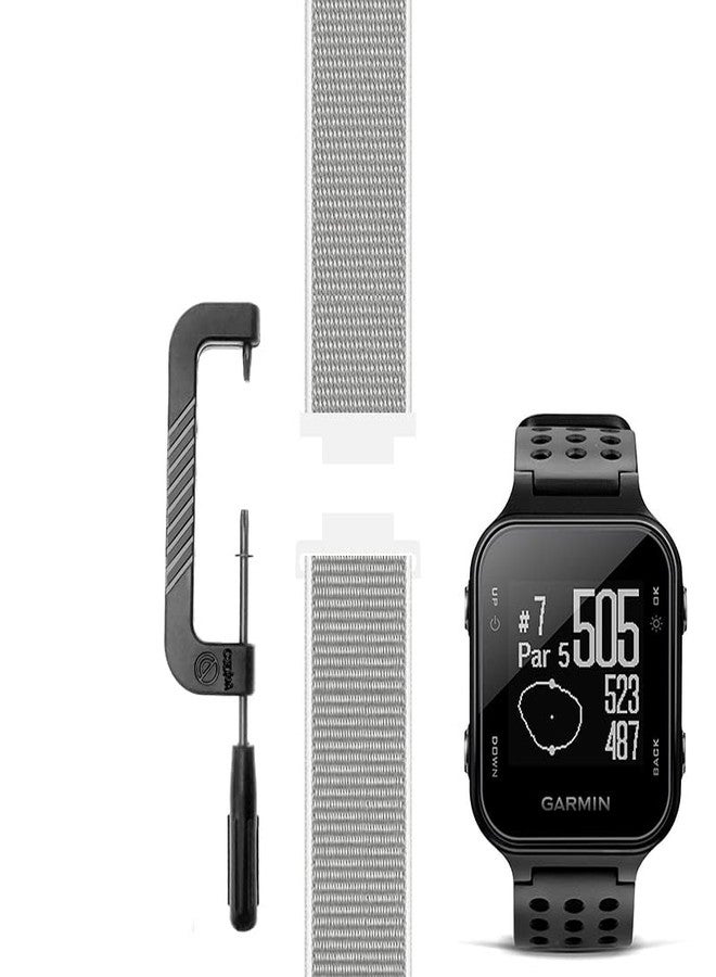 C2D JOY Compatible with Garmin Approach S20 Watch Band Replacement (Pins and Custom Pin Removal Tool) Sport Mesh Strap for Golf Watchband - 13#, M - Image 1