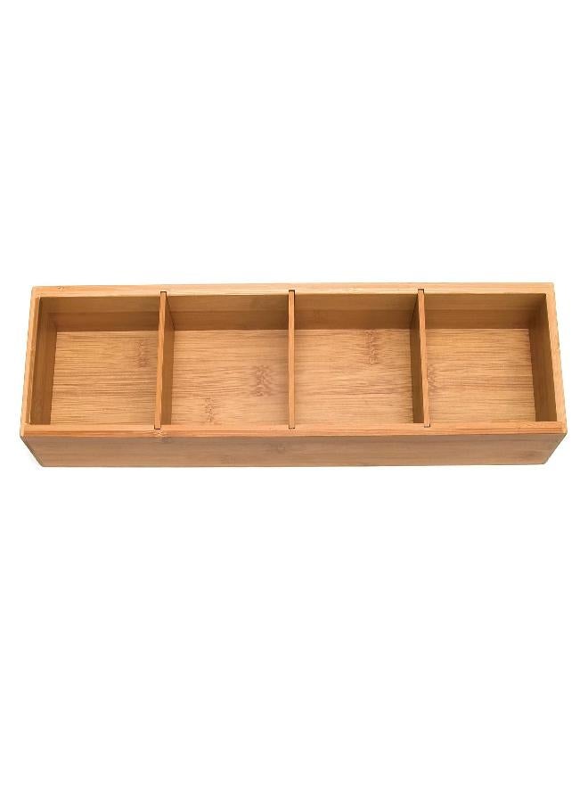 Lipper International 8884 Bamboo Wood 4-Part Drawer Organizer with Removable Dividers, 17-1/2" x 4" x 2-1/2"