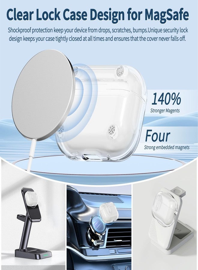 Olytop Clear Case for AirPods Pro 2nd/1st Generation Case with Lock, Effortless MagSafe, Soft TPU Transparent Apple Airpod iPod Pro Cover 2nd/1st Gen 2023/2022/2019 with Cleaning Kit&Keychian, Clear - Image 4