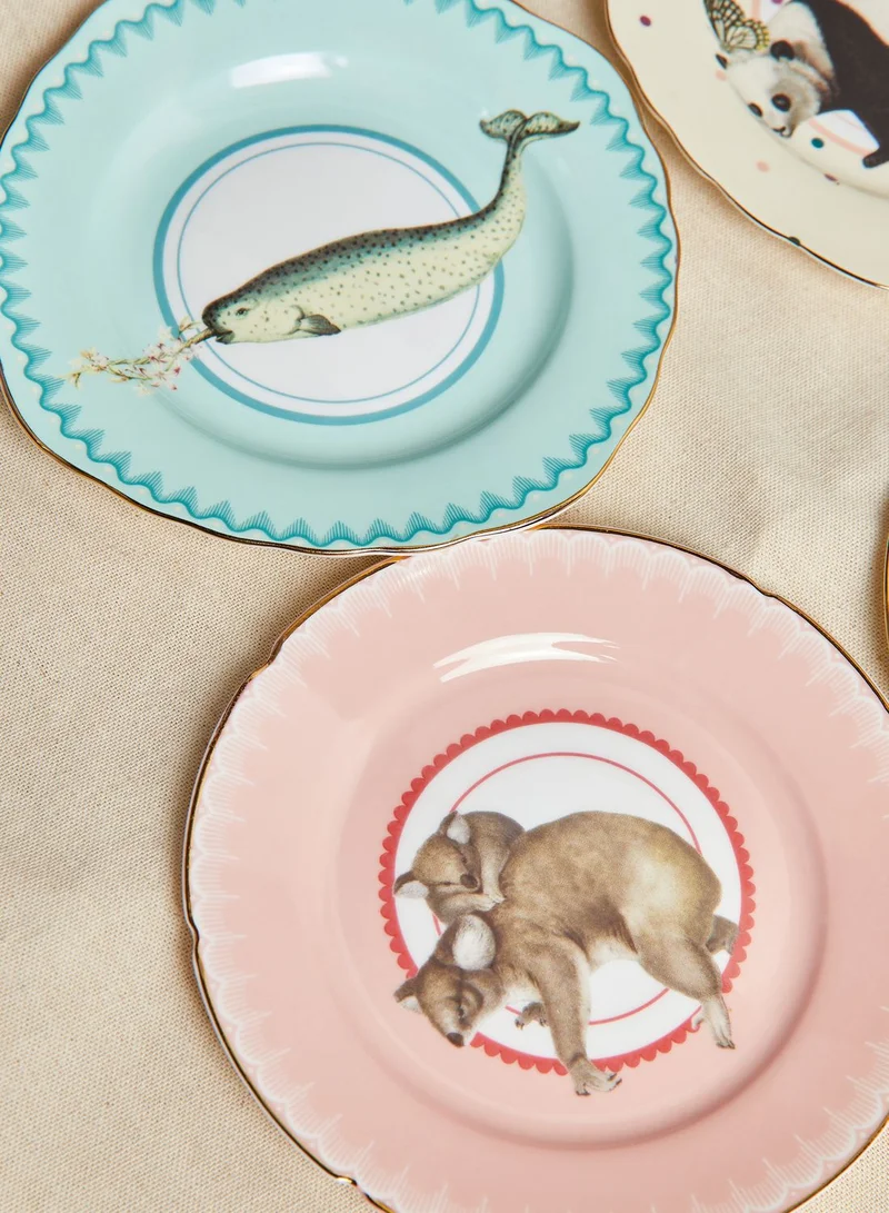 YVONNE ELLEN 4 Pcs Animal Cake Plates Set