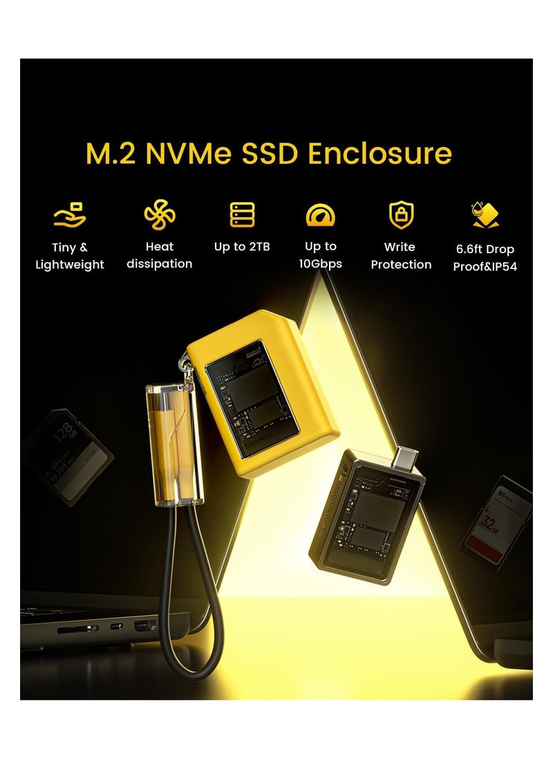 SYOSI - Disk M.2 NVMe SSD Enclosure with Active Cooling System 10Gbps USB C 3.2 Gen2 Enclosure NVMe Reader Supports M Keys and Size 2230 SSDs - Image 1