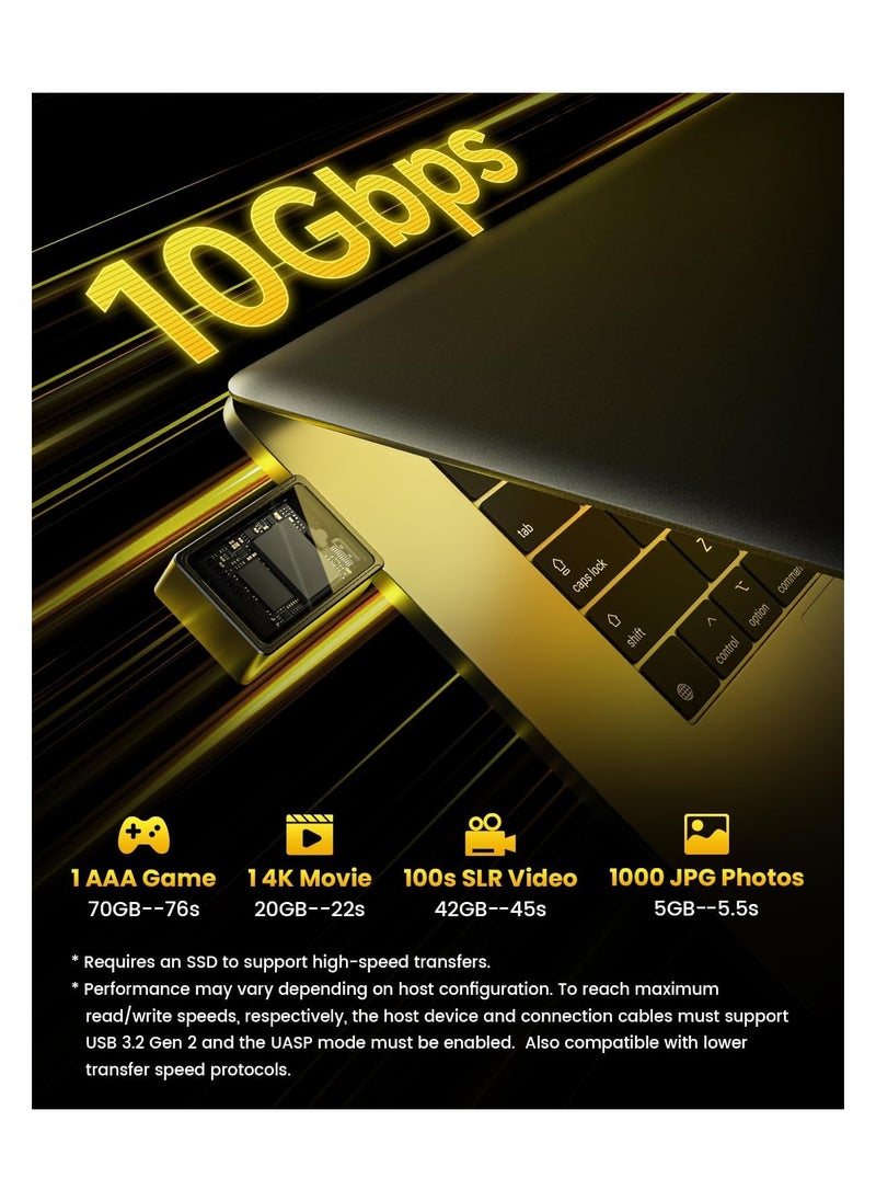 SYOSI - Disk M.2 NVMe SSD Enclosure with Active Cooling System 10Gbps USB C 3.2 Gen2 Enclosure NVMe Reader Supports M Keys and Size 2230 SSDs - Image 1