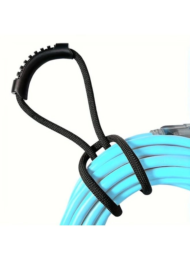 Heavy Duty Nylon Storage Strap With Ergonomic Handle Foldable Organizer Bag Black - Image 1