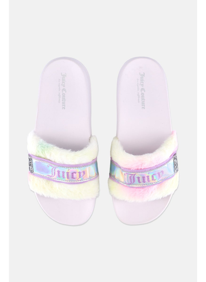 Juicy Couture Women Stitches Slip On Slides, White  - Image 3