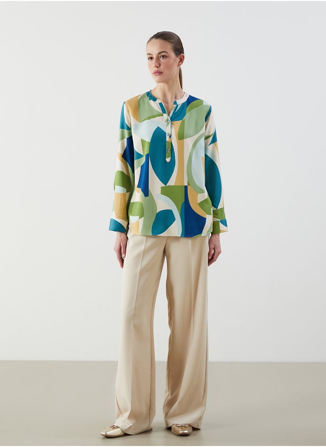 LC WAIKIKI - Notch Neck Patterned Blouse - Image 1