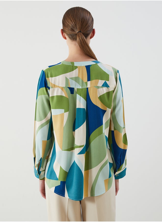 LC WAIKIKI - Notch Neck Patterned Blouse - Image 1