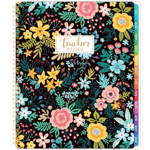 Journaltastic Teacher Planner 2025-2026 - Teacher Lesson Planner 2025-2026, from July 2025 to June 2026, 8.5" x 11", Spiral Bound Planners, Weekly & Monthly Planners with Colourful Monthly Tabs - Image 1