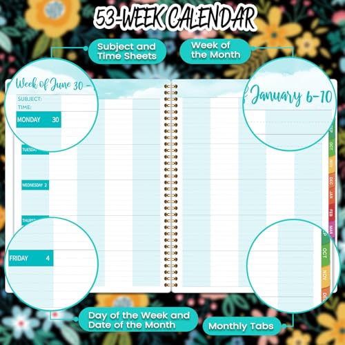 Journaltastic Teacher Planner 2025-2026 - Teacher Lesson Planner 2025-2026, from July 2025 to June 2026, 8.5" x 11", Spiral Bound Planners, Weekly & Monthly Planners with Colourful Monthly Tabs - Image 4