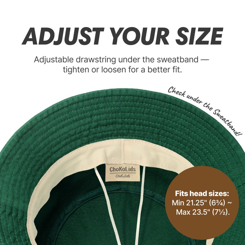 CHOK.LIDS Hot Summer Bucket Hat - Trendy Cotton Sun Hat for Beach, Golf, Fishing - Fun Outdoor Vacation Boonie for Men and Women (Hunter Green) - Image 2
