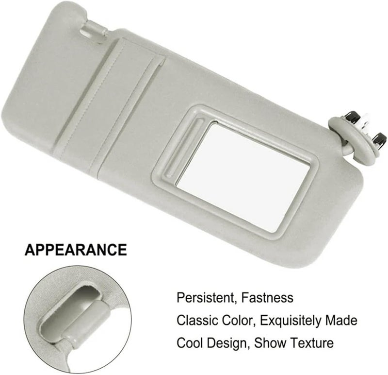 QASULER Beige Sun Visor for Toyota Camry 2006-2011 - Image 3