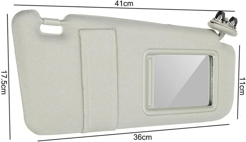 QASULER Beige Sun Visor for Toyota Camry 2006-2011 - Image 2