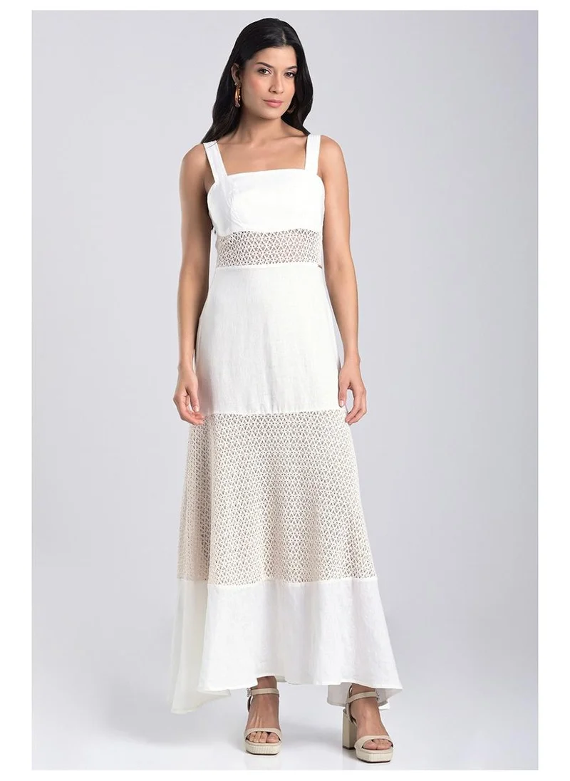 Carmen Steffens Linen Dress with Natural Cutouts