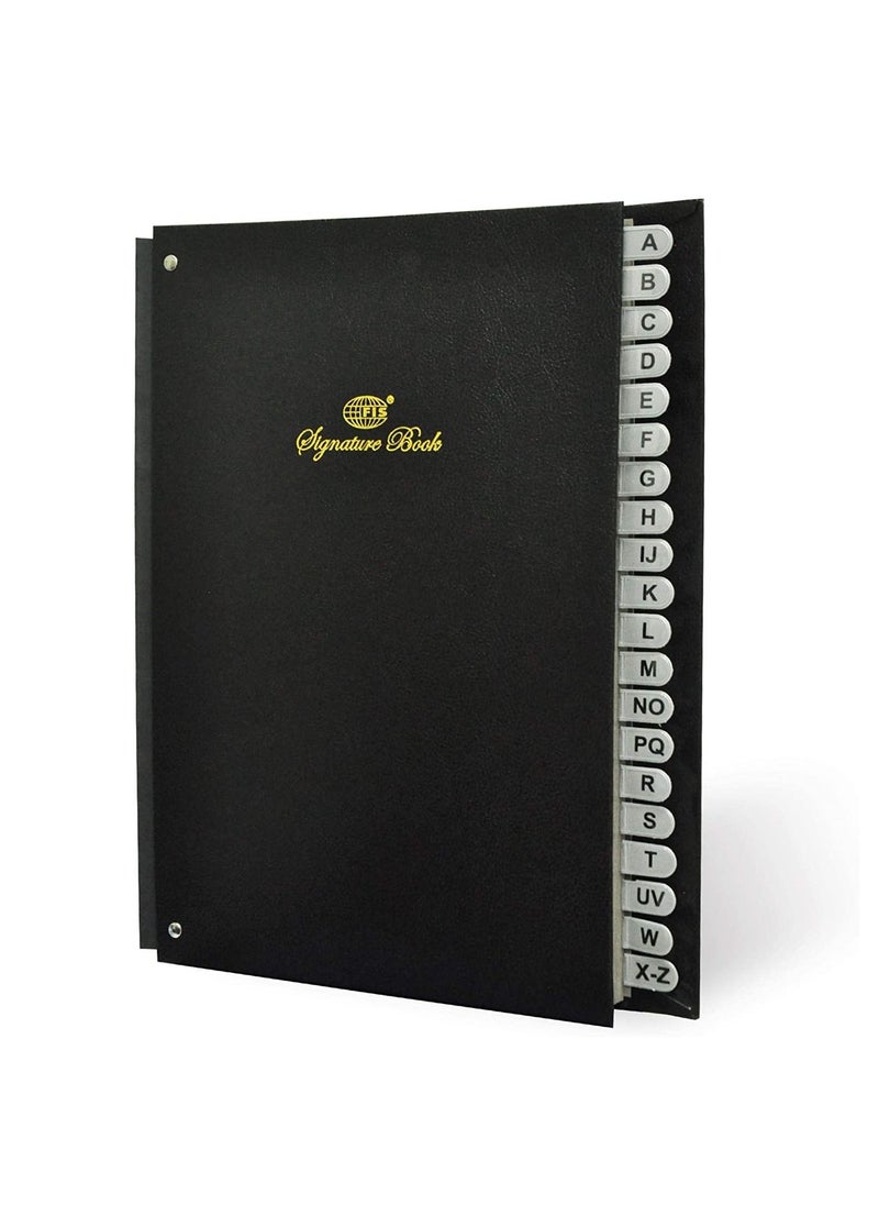 FIS Signature Book, Vinyl Material Cover, 20 Sheets (A-Z), Black Color, 240 x 340 mm - FSCLA-Z - pzsku/Z3AC9AF779297D64B712CZ/45/_/1677484547/46eade3e-3380-4b59-827d-6645d4ffd338