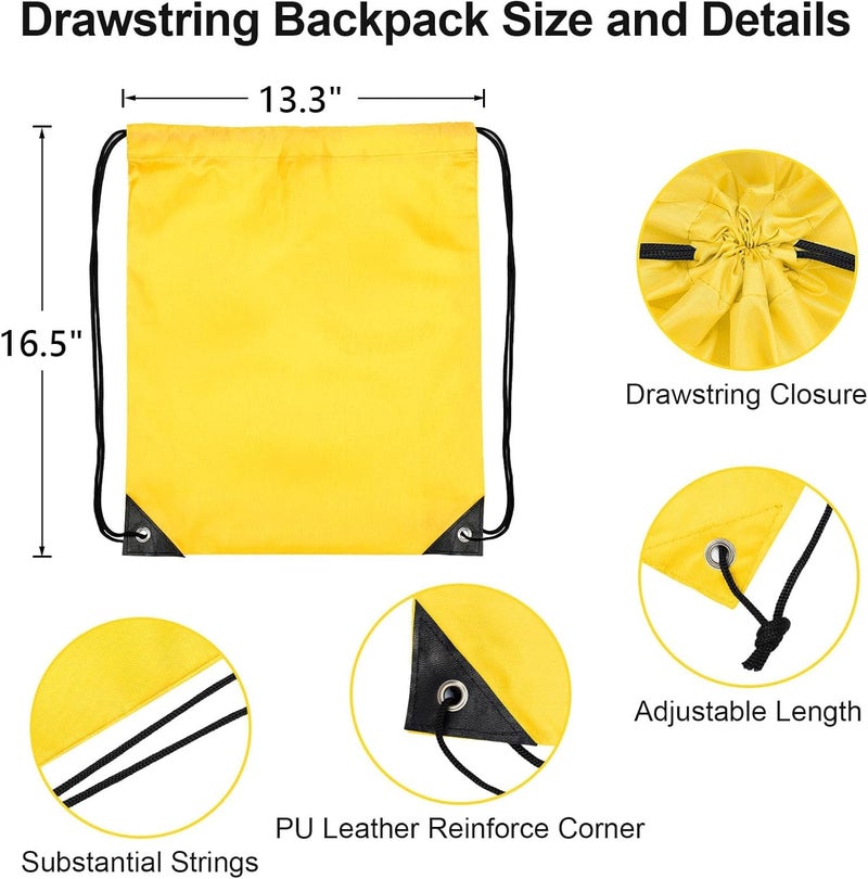 Grneric 25 Pieces Drawstring Bags Bulk Drawstring Backpack Draw String Bag Cinch Sack for Gym Traveling Yoga Outdoor Sports (25 Colors) - Image 3