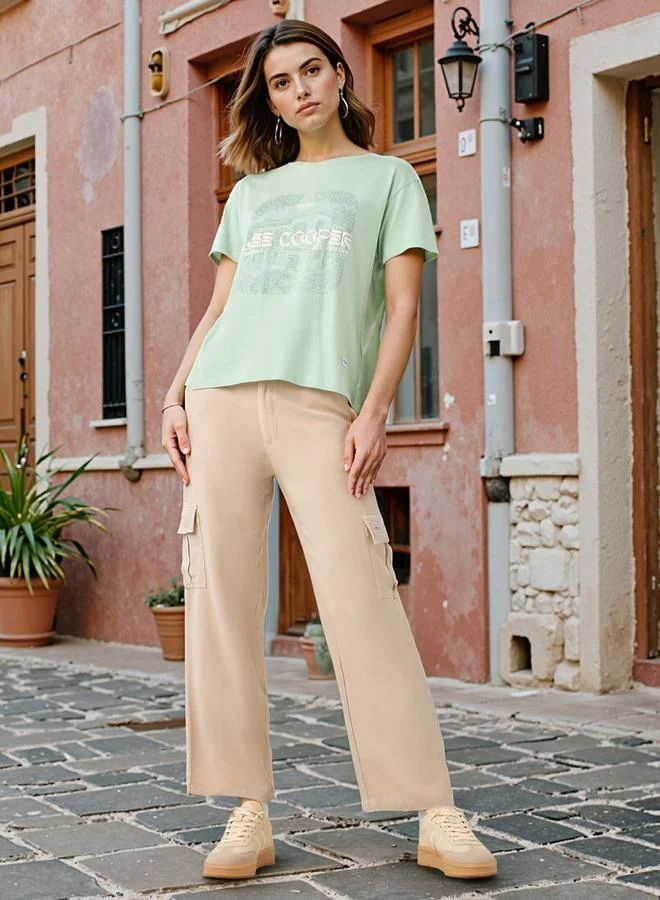 لي كوبر تيشيرت بشعار إل سي للنساء