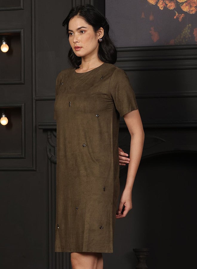 SALT ATTIRE Women Embellished T-shirt Dress - Image 4