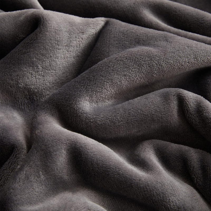 KMUSET Fleece Blanket Dark Grey Queen Size Lightweight Cozy Plush Microfiber Bed Blanket Factory Shop - Image 5