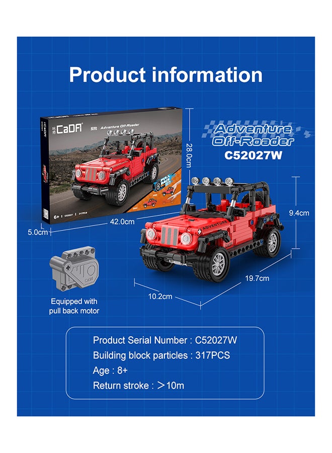 CaDA Toy Building Blocks Red Adventure Off-roader C52027W 317pcs for +6 Years old - Image 5
