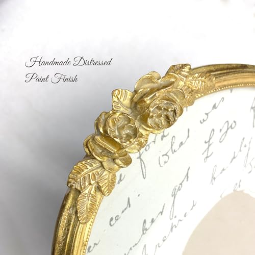 Sunlit Vintage Picture Frame 8x10 Inch, Oval Antique Photo Frames with Glass Front, Luxury Photo Display, Tabletop Wall Hanging, Gift Ideas, Golden Rose - Image 5