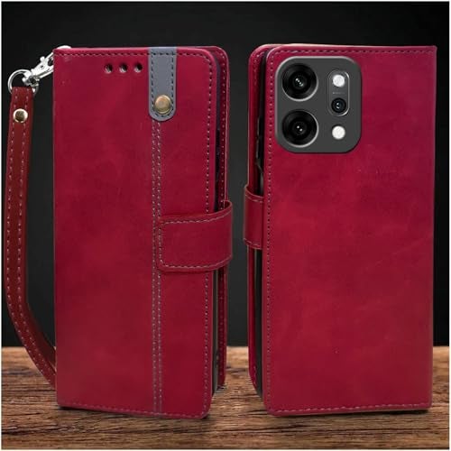 Excelsior Flip Cover for Oppo Reno 14 | Premium PU Leather | Full Protection (Red) - Image 1