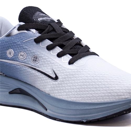Columbus Wireless Running Shoes|Walking Shoes| Training & Gym Shoe | Outdoors Shoe for Men L.Gray & P.Blue (10) - Image 4