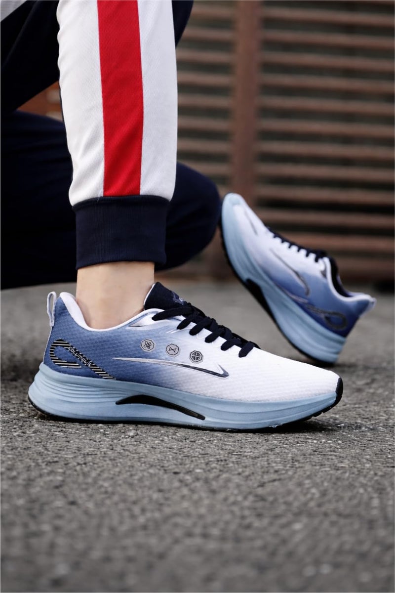 Columbus Wireless Running Shoes|Walking Shoes| Training & Gym Shoe | Outdoors Shoe for Men L.Gray & P.Blue (10) - Image 3