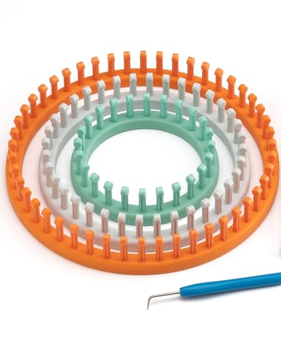 Authentic Knitting Board 'Premium' Chunky Round Knitting Looms Set, 5/8" Large Gauge KB Looms (3 Loom Set) - Image 3
