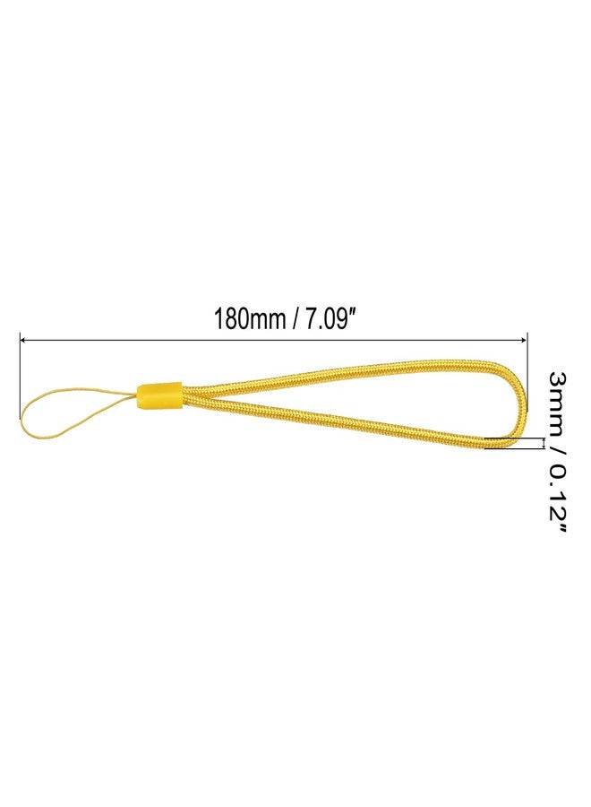 MECCANIXITY Universal Nylon Cord Lanyards, 18cm Soft Woven Hand Wrist Strap String for Bottle, Flashlight, Cellphone, Yellow Pack of 20 - Image 2
