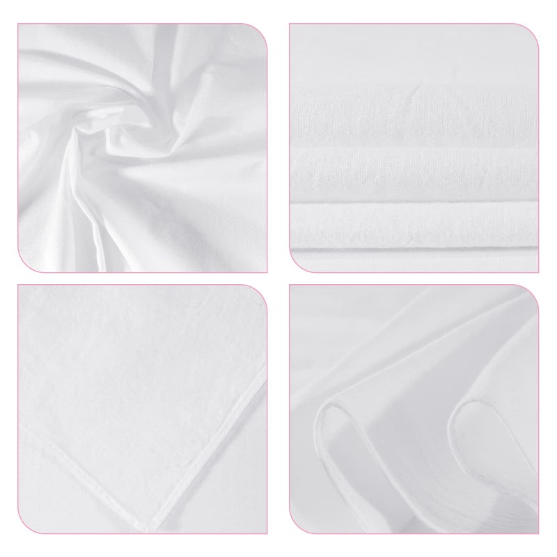 Fivebop 20 Pcs White Bandanas for Tie Dye DIY Blank Cotton Bandanas Plain Handkerchiefs Headband Head Wrap 22" x 22" (20-White) - Image 4