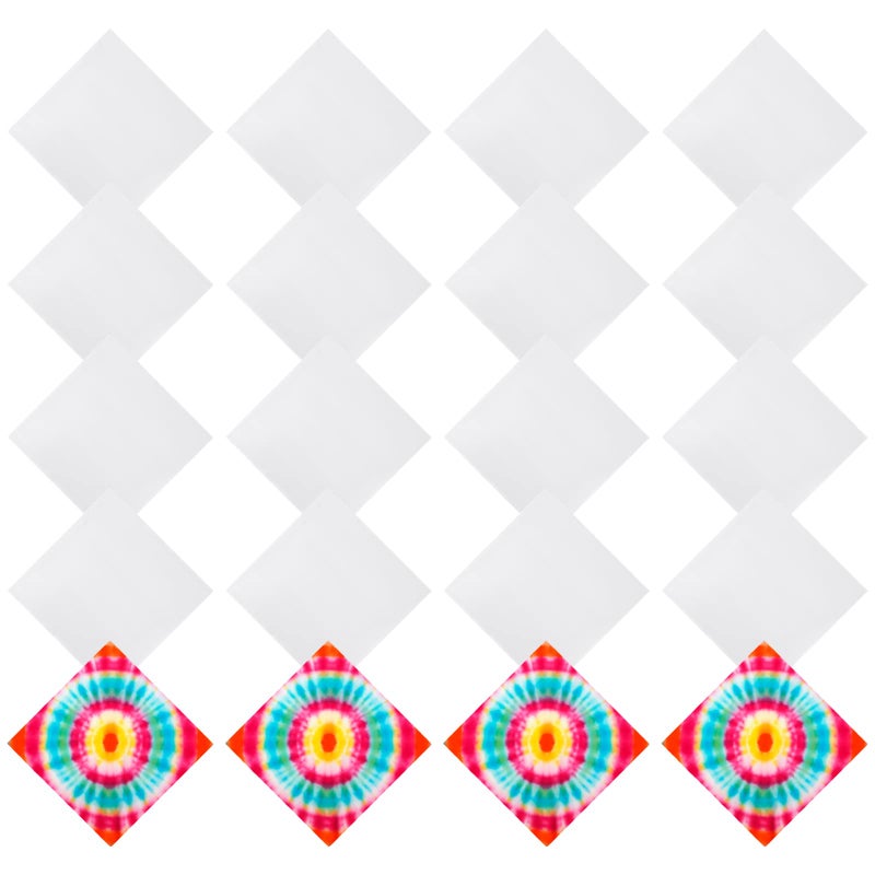 Fivebop 20 Pcs White Bandanas for Tie Dye DIY Blank Cotton Bandanas Plain Handkerchiefs Headband Head Wrap 22" x 22" (20-White) - Image 1