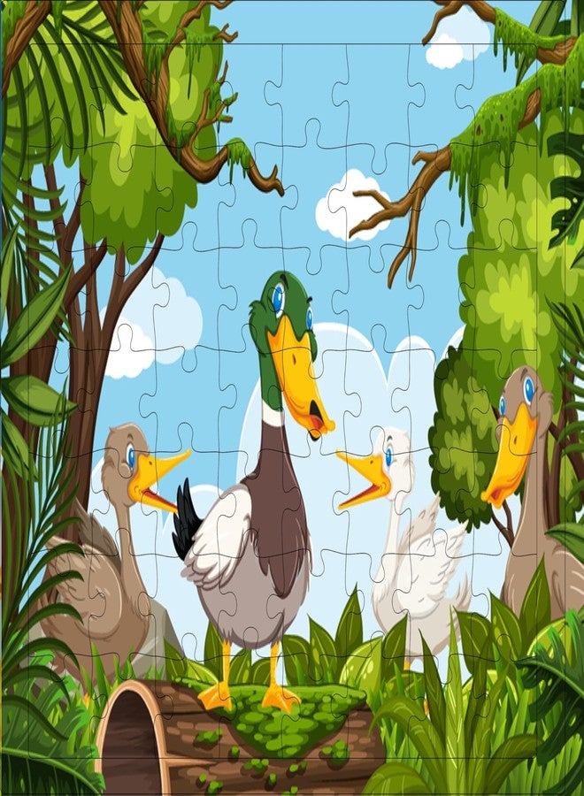 Fiddlys 54 Pcs Wood Jigsaw Puzzles for Kids & Children Age 6+ Double Layered Wooden Puzzles with Bright Front & Back Print Puzzle for Kids-Educational Toy (Pet Animals Pack of 3) - Image 2