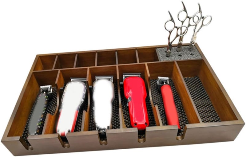 Stain resistant GANAZONO 1Pc Solid Wood Hair Cutter Organizer Hair Salon Storage Box with Capacity Design for Neat Tool Management Barbershops and Salons Closed & open space compatible Light & sturdy Classic modern blend design Flexible use switching Regular scheduled transit Transparent body Changing environment compatible Gulf market trial optimized design Sufficient order stock Gulf market standard build Personal & public compatible Stable base Globally trusted affordable quality Assorted color options Gulf standard sizing alternatives Universal design Cross-material combo compatible Multi-style matching design All-season available stock Repeated assemble detach compatible KSA standard compatible design Minimal design Multiple local stock source Long term use design - Image 2