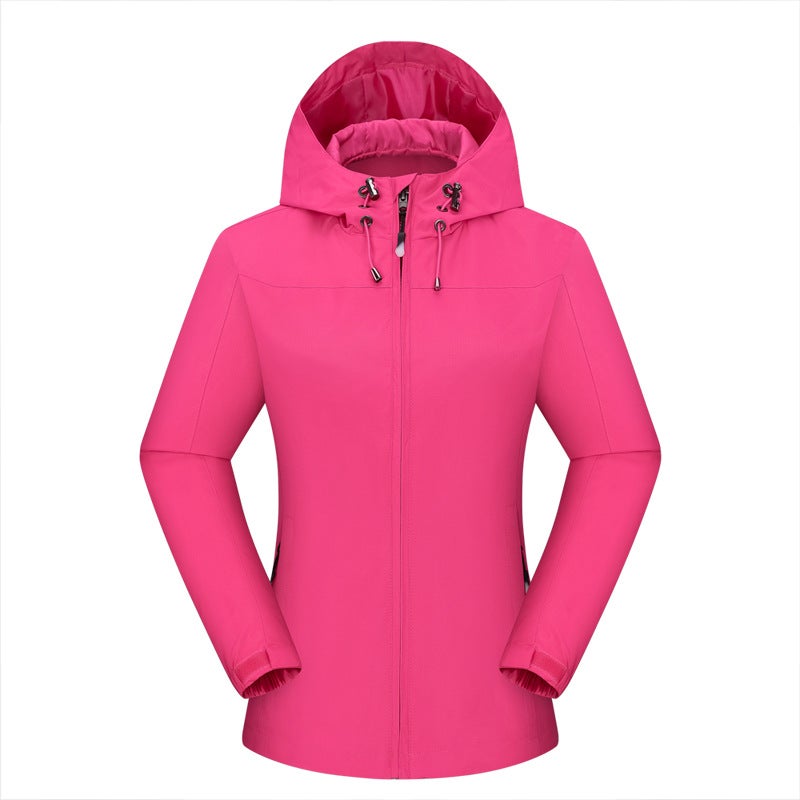 Generic Foreign trade hot selling manufacturers direct supply autumn new outdoor sports lovers mens waterproof windproof windbreaker women Women-rose red