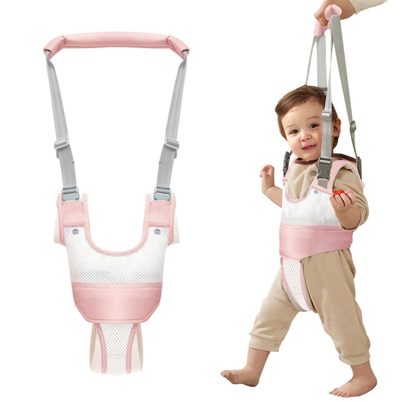 Ocanoiy Ocanoiy Baby Walker Breathable Baby Walking Harness Handheld Kids Walker Helper Toddler Infant Walker Harness Assistant Belt Pulling and Lifting Dual Use Walking Assistant Strap Pink 1 