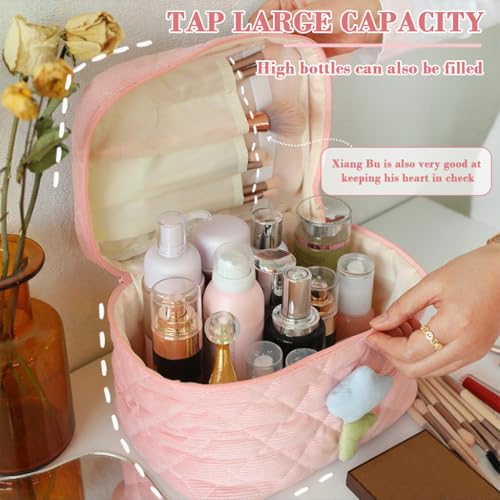 MAYCREATE® Makeup Pouch Bag, 2Pcs Soft Corduroy Travel Makeup Bag Set, Cute Toiletries Wash Bag Pouch, Stylish Cosmetic Storage Bags for Daily or Travel - Image 4
