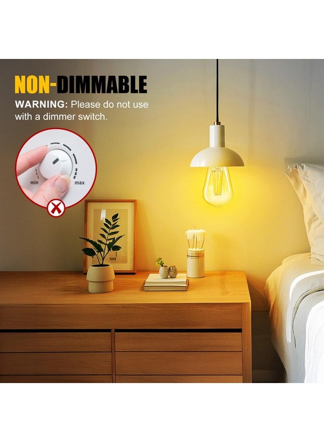 Brightown 6 Pack LED Edison Light Bulbs, 6W, Equivalent 60W, High Bright 2700K Warm White,750 Lumens, Non-Dimmable, E26 Base ST58 Antique Filament Bulbs with 80+ CRI for Ceiling Fan Bathroom Porch - Image 3
