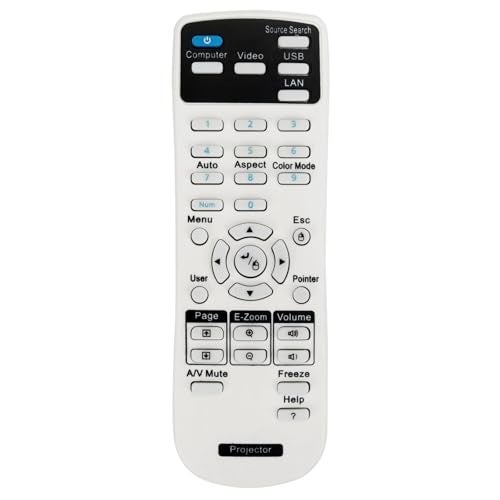 Vinabty Universal Projector Remote Control Compatible for Epson BrigHtLinkPowerlite SeriesHome CinemaEXEBVSEMP Series Projectors - Image 1