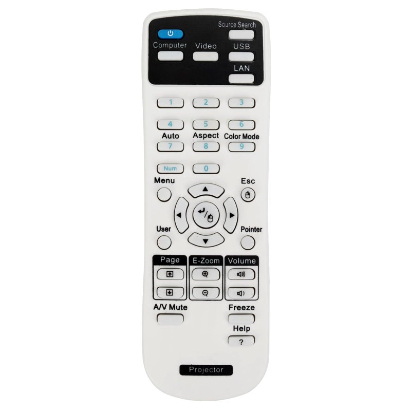 Vinabty Universal Projector Remote Control Compatible for Epson BrigHtLinkPowerlite SeriesHome CinemaEXEBVSEMP Series Projectors - Image 2