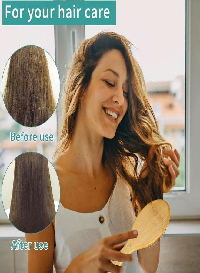 MATSU Natural Bamboo Hair Brush, Square Paddle Design, Wooden Bristles for Detangling, Scalp Massage, Styling, All Hair Types - Image 3