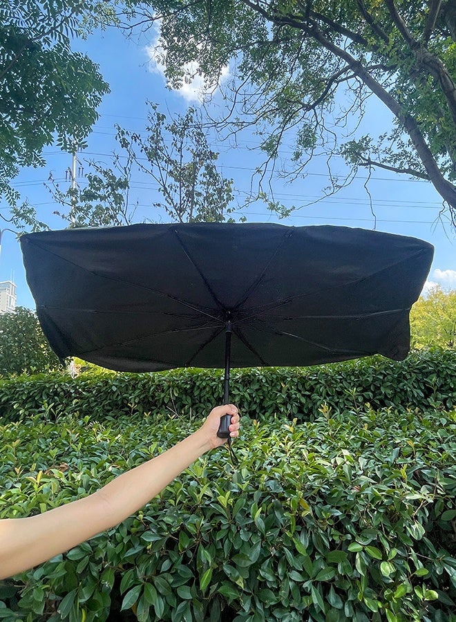 لوازم مظلة سيارة داخلية - 125 × 65 سم - مظلة تظليل زجاج أمامي للسيارة، ستارة قابلة للطي لحماية الزجاج الأمامي من الشمس والحرارة والأشعة فوق البنفسجية، مظلة حماية داخلية للسيارات السيدان والـSUV - Image 5