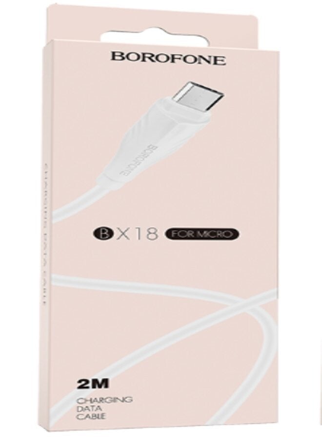 بوروفون كابل USB إلى Micro BX18 أبيض - Image 3