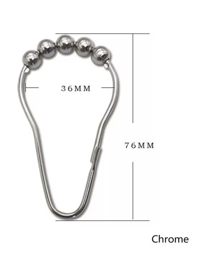 Shower Curtain Rings, Set of 12, Rust-Resistant Metal Shower Hooks Ring Shower Rings for Curtain Rolling Shower Curtain Hooks for Bathroom Shower Rod Shower Curtain Hangers - Nickel - Image 4