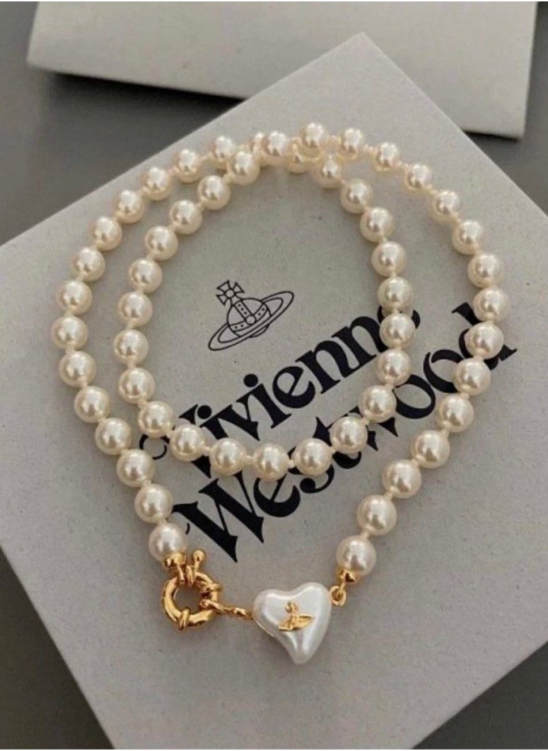 Vivienne Westwood Heart Pearl Necklace  - Image 1