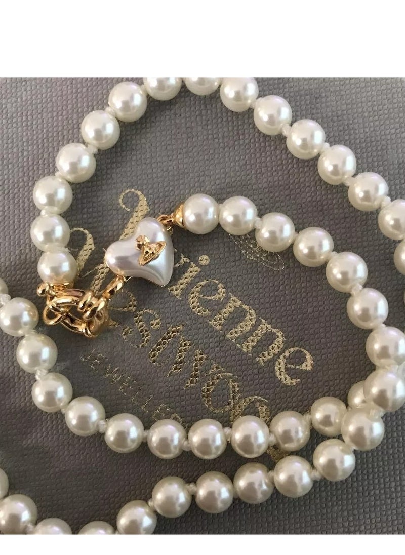 Vivienne Westwood Heart Pearl Necklace  - Image 2