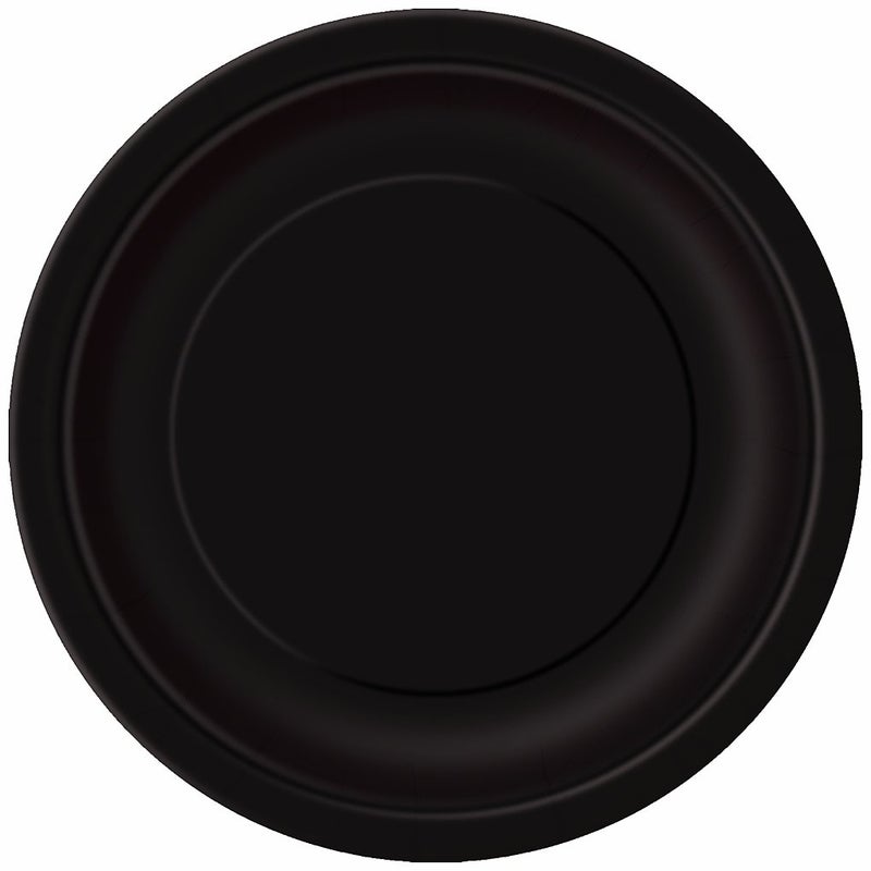 Solid Black Round Paper Dinner Plates 9 Pack of 16 EcoFriendly Disposable Tableware Perfect for Celebrations Weddings Gatherings