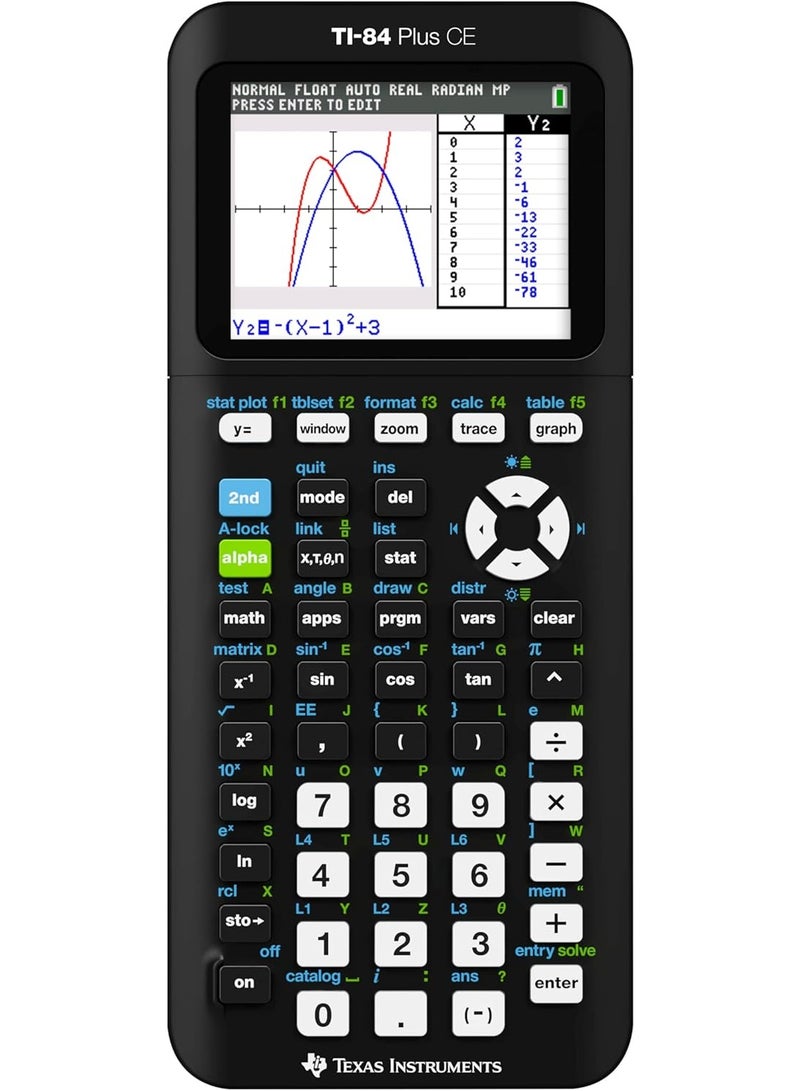 TEXAS INSTRUMENTS TI-84 Plus CE Color Graphing Calculator, Black 7.5 Inch - Image 1