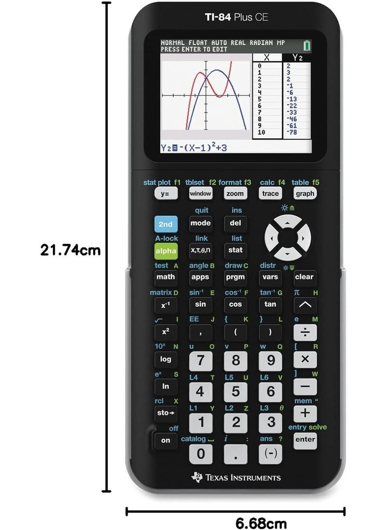 TEXAS INSTRUMENTS TI-84 Plus CE Color Graphing Calculator, Black 7.5 Inch - Image 2