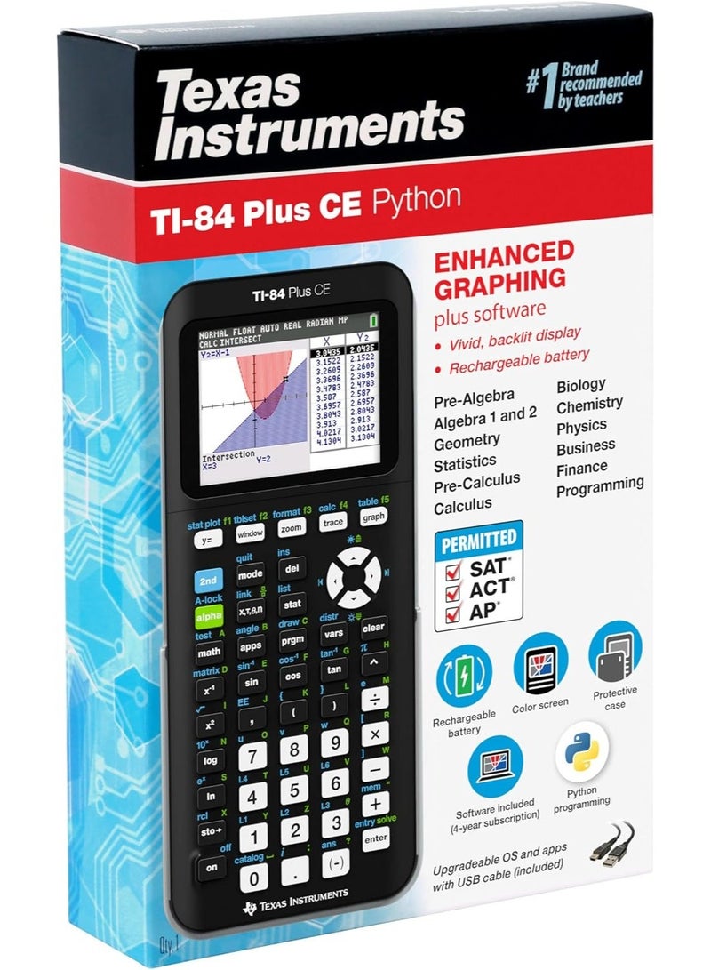 TEXAS INSTRUMENTS TI-84 Plus CE Color Graphing Calculator, Black 7.5 Inch - Image 3