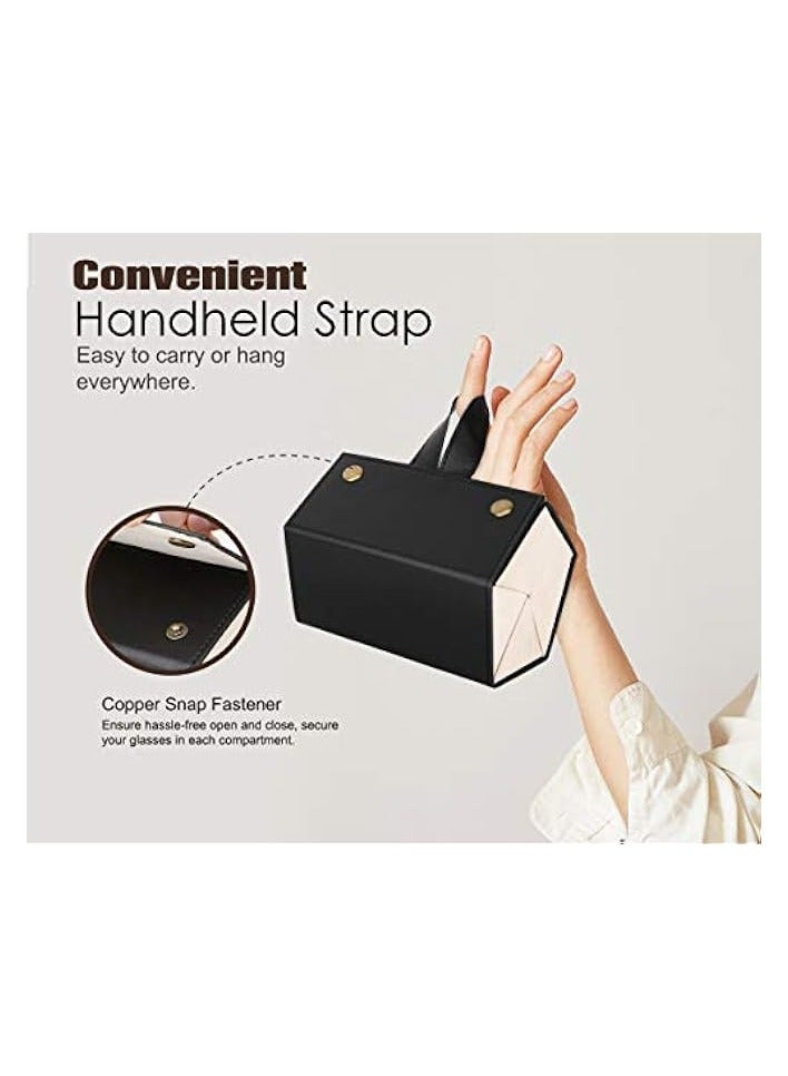 PROMASS Sunglasses Organizer 5 Slots Travel Glasses Case Multiple Pairs Eyeglasses Storage Box Hanging Eyewear Holder(1PACK,BLACK)  - Image 5